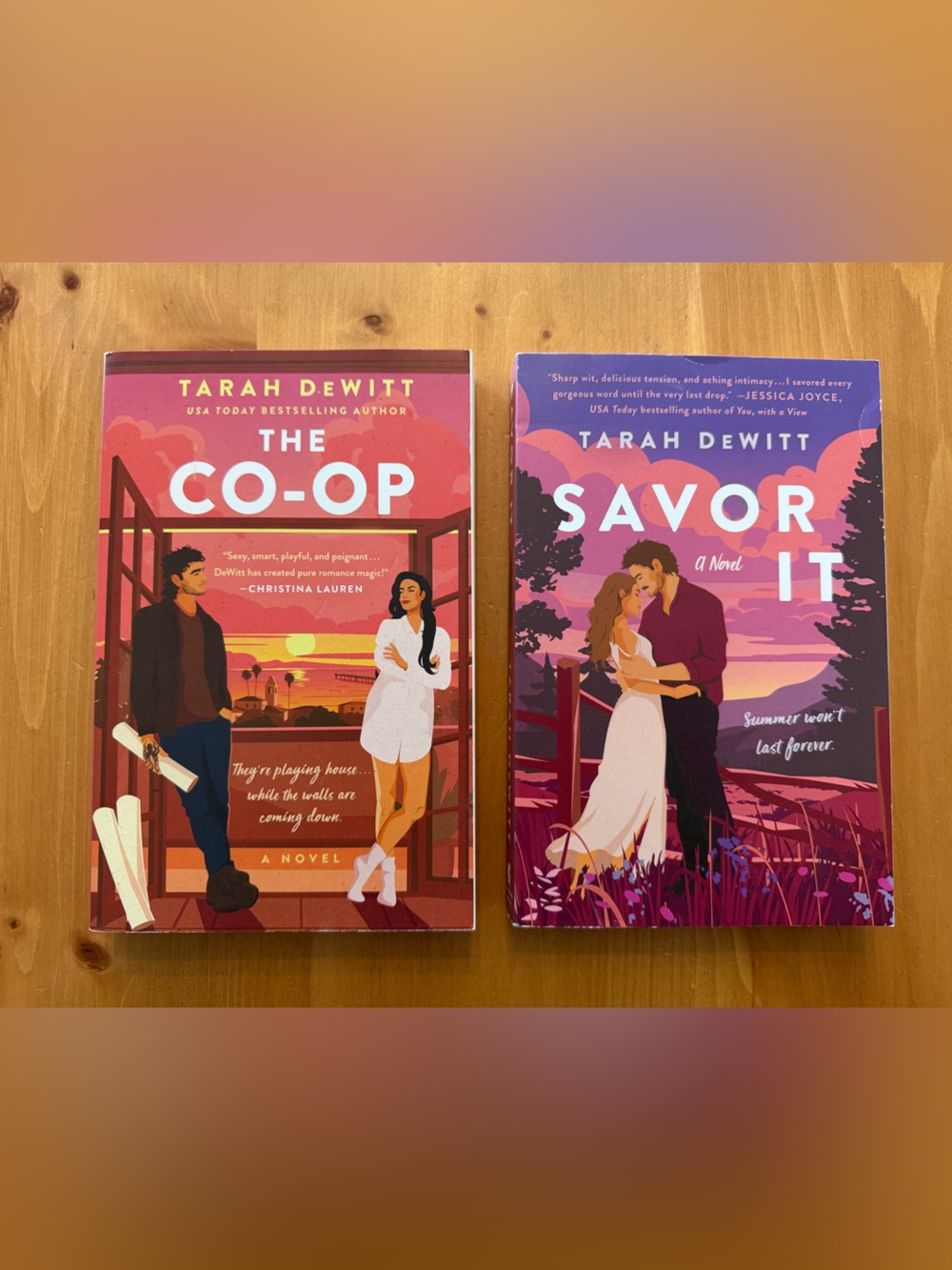 Lot of 2 Romance Novels by Tarah DeWitt – Savor It & The Co-Op (Paperback)